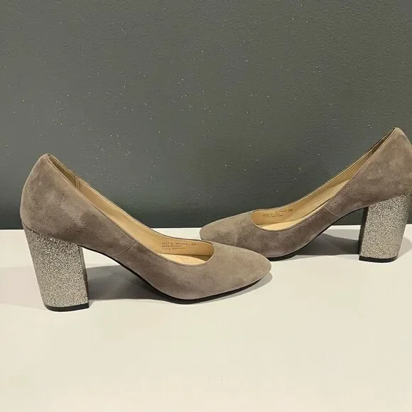 Cole Haan Alanna Suede Glitter heel pumps Grey size 6